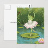 Schattige Frog Ballerina Briefkaart (Voorkant / Achterkant)