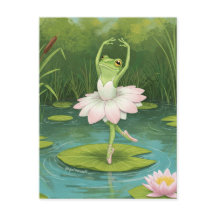 Schattige Frog Ballerina Briefkaart