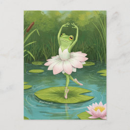 Schattige Frog Ballerina Briefkaart