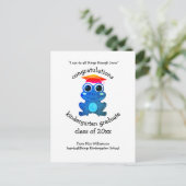 Schattige Frog Custom Congrats Kleuterschool Afstu Briefkaart (Staand voorkant)