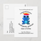 Schattige Frog Custom Congrats Kleuterschool Afstu Briefkaart (Voorkant / Achterkant)