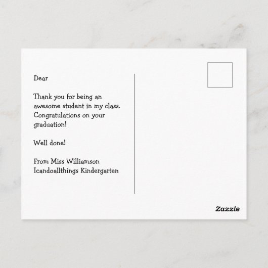 Schattige Frog Custom Congrats Kleuterschool Afstu Briefkaart (Achterkant)