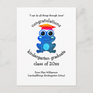 Schattige Frog Custom Congrats Kleuterschool Afstu Briefkaart