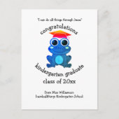 Schattige Frog Custom Congrats Kleuterschool Afstu Briefkaart (Voorkant)