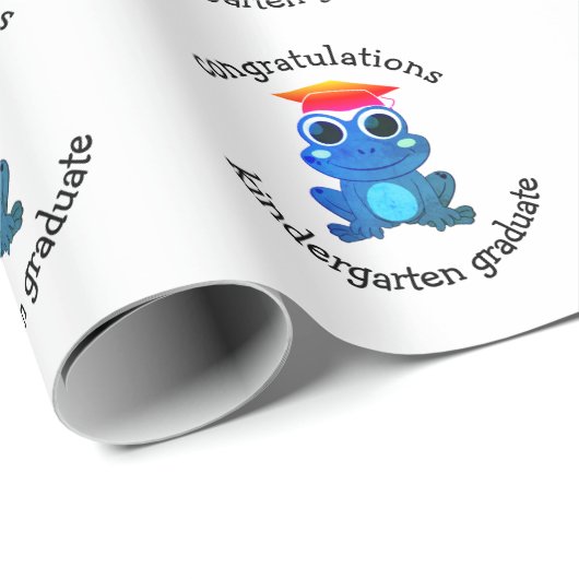 Schattige Frog Custom Kleuterschool Afstuderen Cadeaupapier (Rol Hoek)