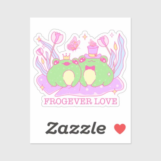 Schattige Frog - Froever Love Sticker (Vel)