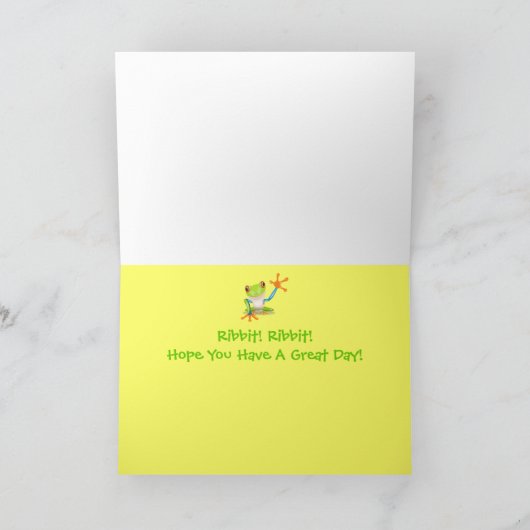 Schattige Frog Funny Animal Kinder Happy Birthday Kaart (Binnen)