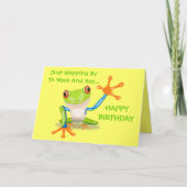 Schattige Frog Funny Animal Kinder Happy Birthday Kaart (Voorkant)