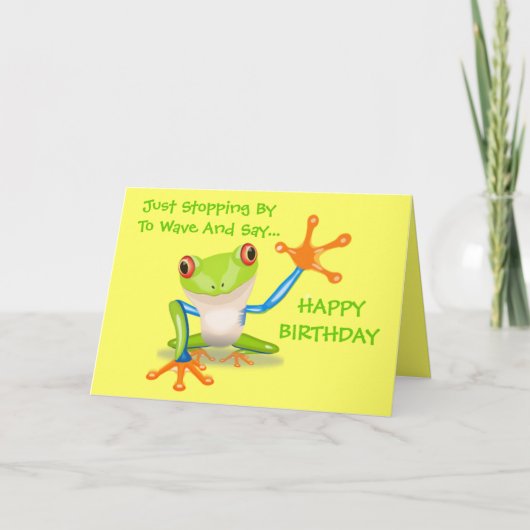 Schattige Frog Funny Animal Kinder Happy Birthday Kaart (Voorkant)