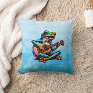 Schattige Frog Gitaar spelen Kussen