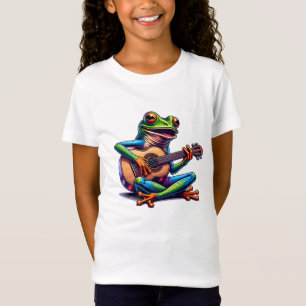 Schattige Frog Gitaar spelen T-shirt