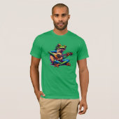 Schattige Frog Gitaar spelen T-shirt (Voorkant volledig)