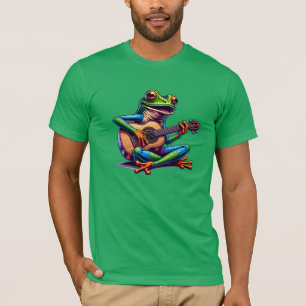 Schattige Frog Gitaar spelen T-shirt