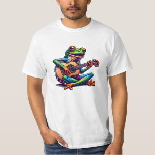 Schattige Frog Gitaar spelen T-shirt
