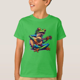 Schattige Frog Gitaar spelen T-shirt