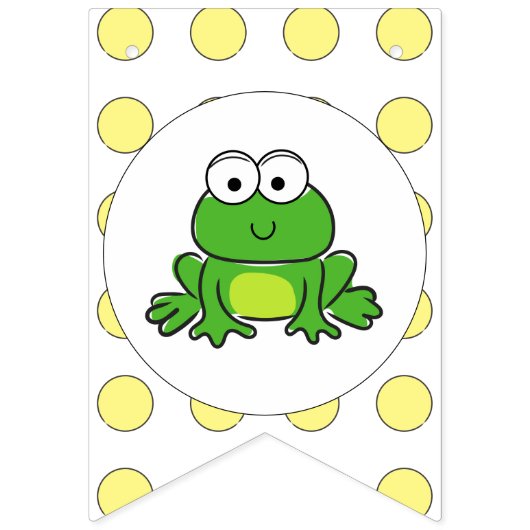 Schattige Frog Happy Birthday Banner (Eerste vlag)