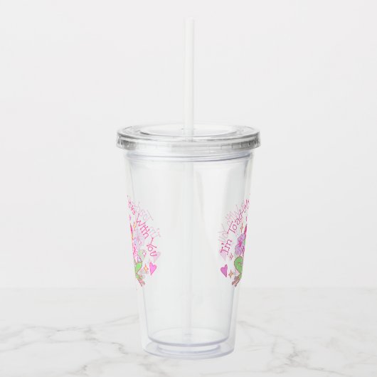 Schattige Frog - Ik ben helemaal verliefd op je Acryl Drinkbeker (Rechts)