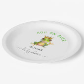 Schattige Frog Prince Baby Boy Douche Papier Borde Papieren Bordje (Gekanteld)