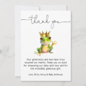 Schattige Frog Prince Baby shower Dank u Bedankkaart (Voorkant)