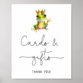 Schattige Frog Prince Baby shower Kaarten en gesch Poster (Voorkant)