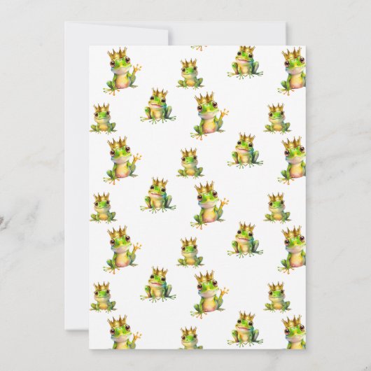 Schattige Frog Prince Groen & Goud Baby shower Kaart (Achterkant)