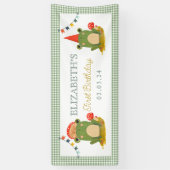 Schattige Frog Red pet paddenstoel Spandoek (Verticaal)