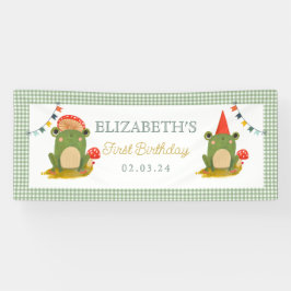 Schattige Frog Red pet paddenstoel Spandoek