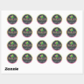 Schattige Frog Roze Groen Baby shower Dank u Favor Ronde Sticker (Vel)
