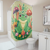 Schattige Frog Shower Gordijn voor Frog Lovers (In situ)