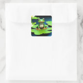Schattige Frog Square Sticker (Tas)