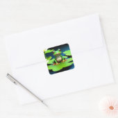 Schattige Frog Square Sticker (Envelop)