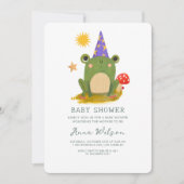 Schattige Frog Wizard Schattige Baby shower Uitnod Kaart (Voorkant)