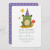 Schattige Frog Wizard Schattige Baby shower Uitnod Kaart