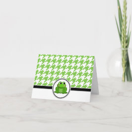 Schattige Froggy aangepaste Groene Houndstooth Kaa Bedankkaart