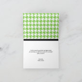 Schattige Froggy aangepaste Groene Houndstooth Kaa Bedankkaart (Binnen)