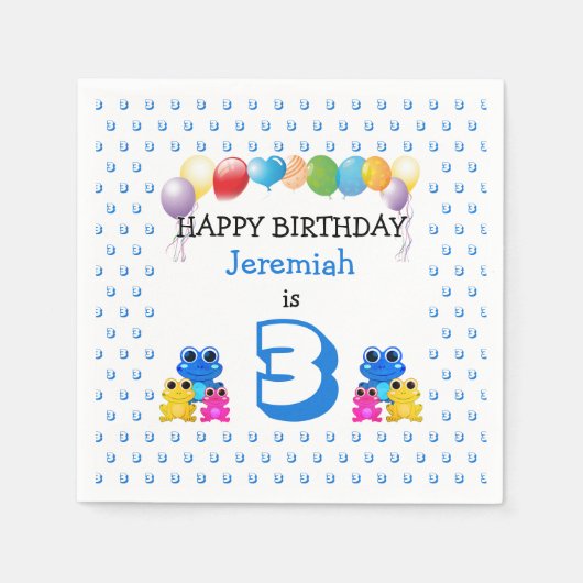 Schattige Frogs Boys Party Servet (Voorkant)