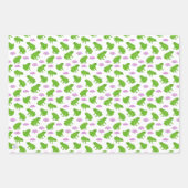 Schattige Frogs Lily Pads Roze en Groene Doodle Ar Inpakpapier Vel (Voorkant 3)