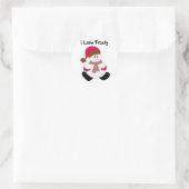 Schattige Frosty Ronde Sticker (Tas)
