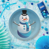 Schattige Frosty Sneeuwman Illustratie Papier Bord (Feest)