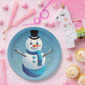 Schattige Frosty Sneeuwman Illustratie Papier Bord (Feest)
