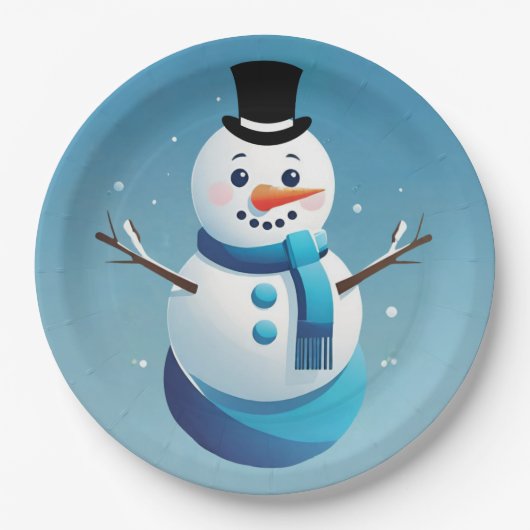 Schattige Frosty Sneeuwman Illustratie Papier Bord (Voorkant)