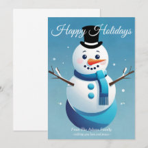 Schattige Frosty The Snowman Kerstkaart