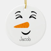 Schattige Frosty the Snowman Smiling Face Keramisch Ornament (Voorkant)