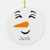 Schattige Frosty the Snowman Smiling Face Keramisch Ornament (Achterkant)