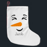 Schattige Frosty the Snowman Smiling Face Kleine Kerstsok<br><div class="desc">Dit lachende sneeuwpopontwerp is versierd met de liefste,  meest vertederende glimlach. Met rooskleurige wangen en een wortelneus is de charme van Frosty onweerstaanbaar,  die warmte en verrukking verspreidt waar hij ook gaat.</div>