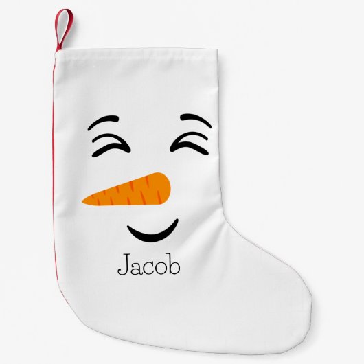 Schattige Frosty the Snowman Smiling Face Kleine Kerstsok (Voorkant)