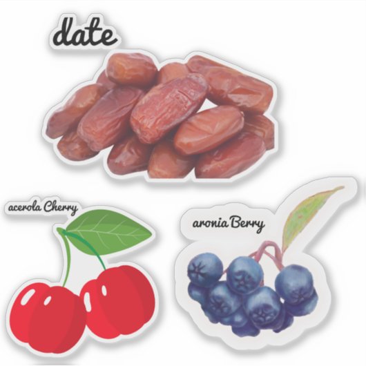 Schattige Fruit Grote 8 "x 8" Custom-Cut Vinyl Sti Sticker (Voorkant)
