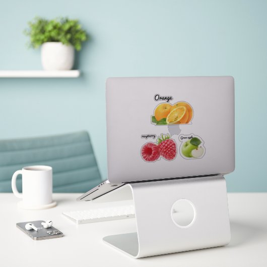 Schattige Fruit Grote 8 "x 8" Custom-Cut Vinyl Sti Sticker (Laptop op bureau)