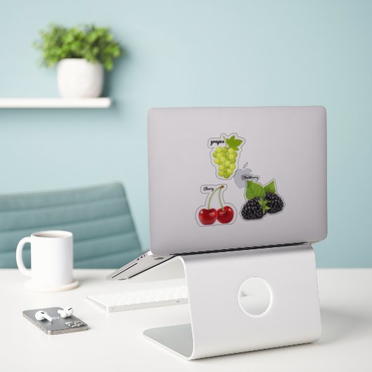 Schattige Fruit Grote 8 "x 8" Custom-Cut Vinyl Sti Sticker (Laptop op bureau)