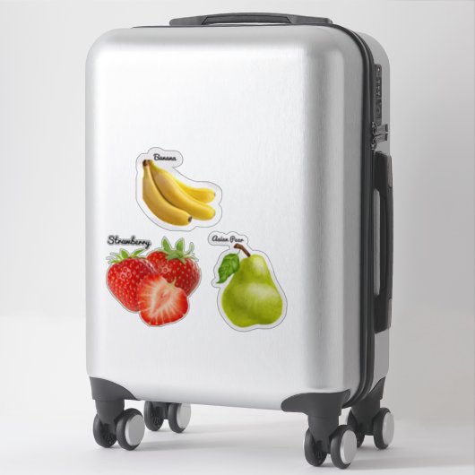 Schattige Fruit Grote 8 "x 8" Custom-Cut Vinyl Sti Sticker (Koffer)